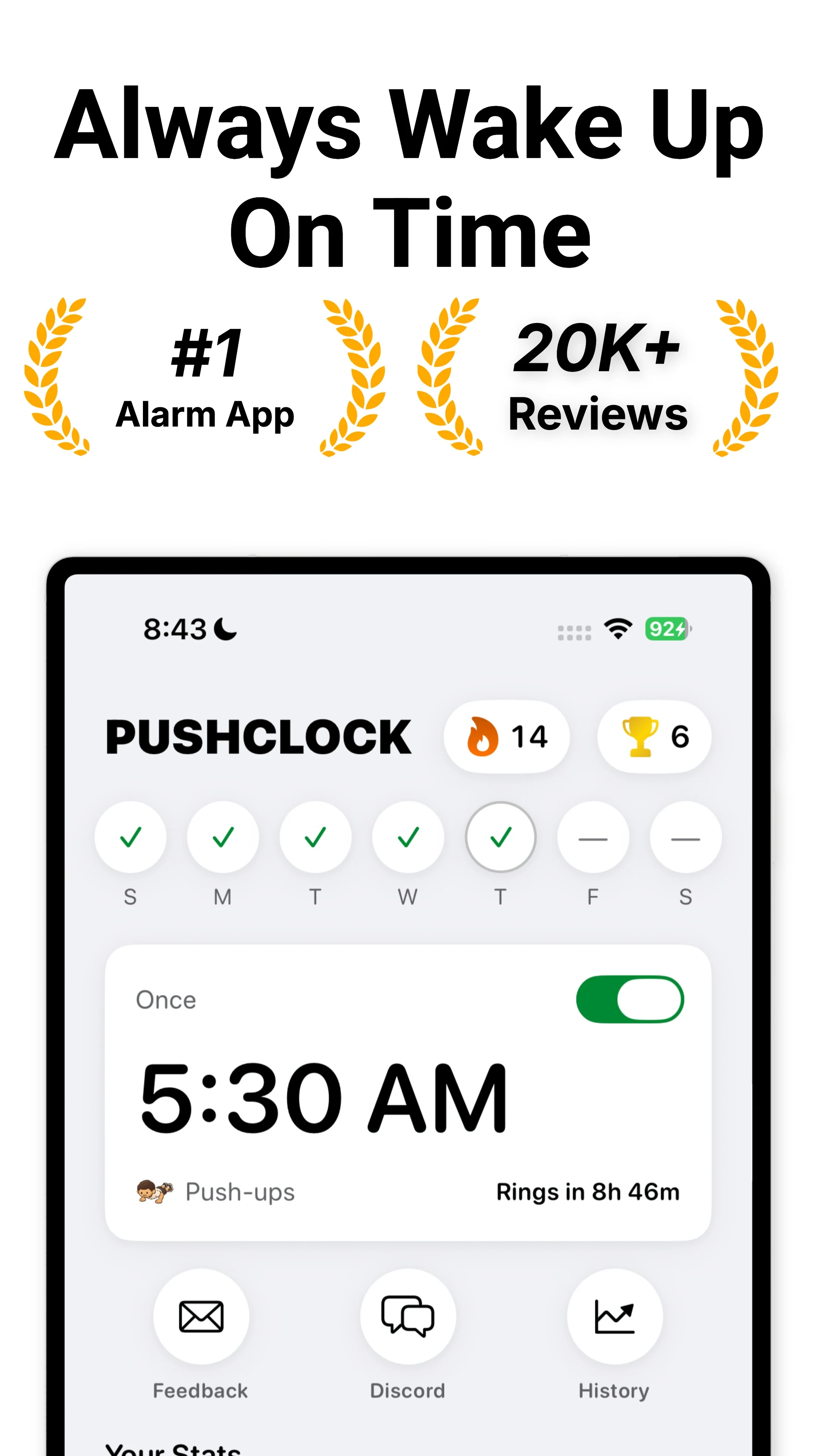 PushClock - Loud Alarm Clock screenshot